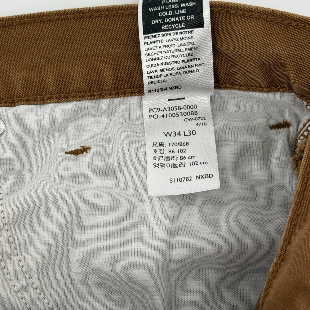 Levi's Denizen Carpenter Pants Mens 34x26 Brown Utility Workwear Relaxed Canvas - Picture 13 of 14